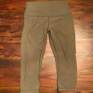 Lululemon align crop army green size 6